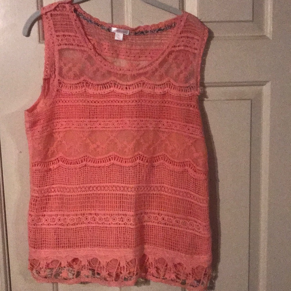Xhilaration Crochet and Lace top